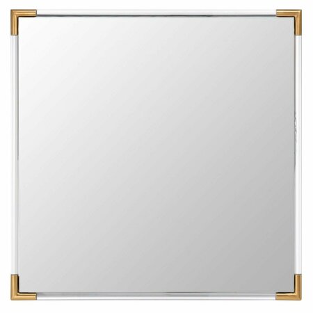 SAFAVIEH 24 x 0.78 x 37.8 in. Amina Square Acrylic Mirror, Gold & Clear CMI3003A